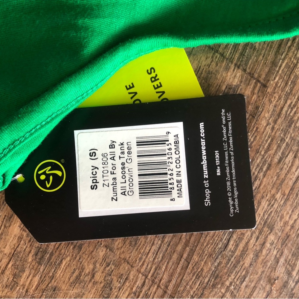 Zumba Green Razor Back Tank Top - Picture 2 of 2